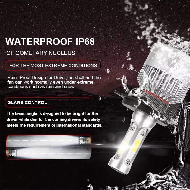 Carolyn Auto S2 Led car Headlight Bulbs H4/H7/9007/H13/H27/h4b 36W 8000LM 6000K COB chip for Led car S2