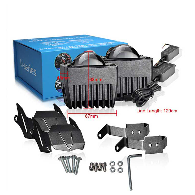 Carolyn U9 Plus 2.0'' Bi LED Projector Lens 12V 58W 3800LM Car Headlights Kit Retrofit Universal