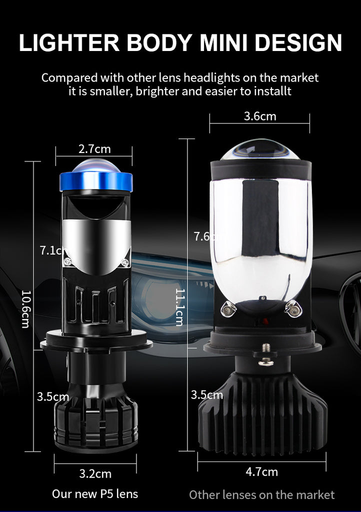 Caroly Canbus 110W Lamp H4 LED Mini Projector Lens Automobles Bulb 16000LM Conversion Kit Hi/Lo Beam Headlight 12V24V lighting