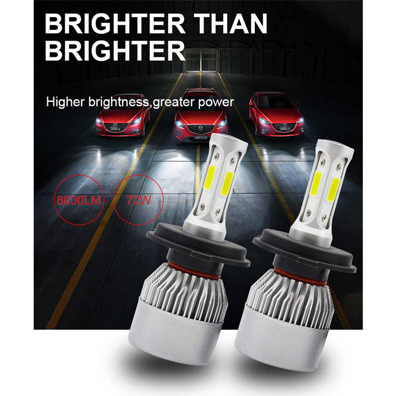 Carolyn Auto S2 Led car Headlight Bulbs H4/H7/9007/H13/H27/h4b 36W 8000LM 6000K COB chip for Led car S2