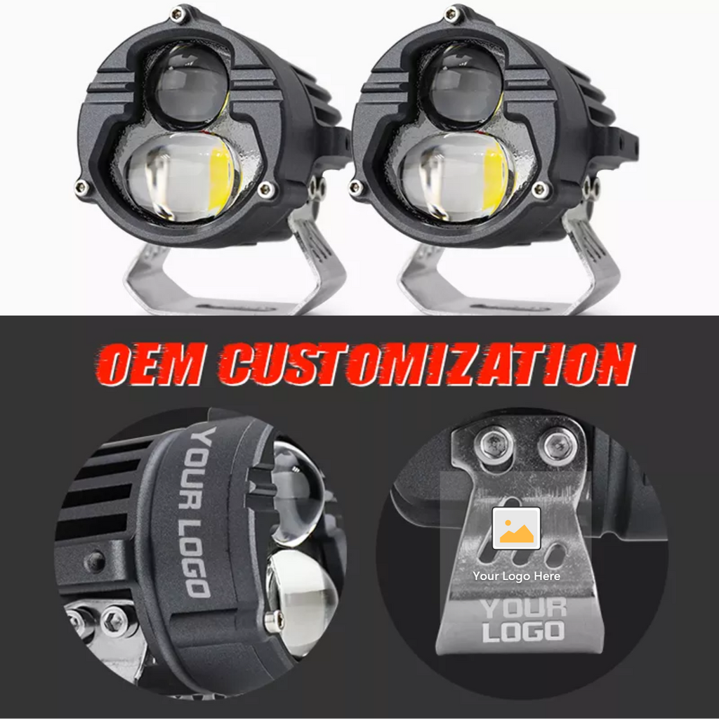 1500M High Low Beam Led Fog Driving Lights, Combo Beam Dual Color White Yellow Mini Off Road 3Inch Led Driving Light