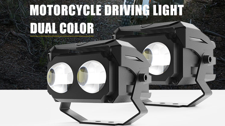 Carolyn Super Bright 12V 24V 60W 3inch White Amber Dual Color 6500k 3000k Spot Beam Mini Driving Lights for Motorcycle