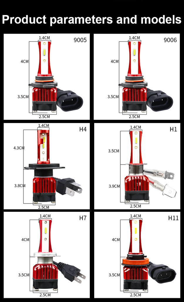 Carolyn K6 car LED headlight high-bright spotlight LED car bulb H1 H7 H11 9005 LED headlight H4 double beam white light LED car