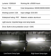 Load image into Gallery viewer, Carolyn K6 car LED headlight high-bright spotlight LED car bulb H1 H7 H11 9005 LED headlight H4 double beam white light LED car