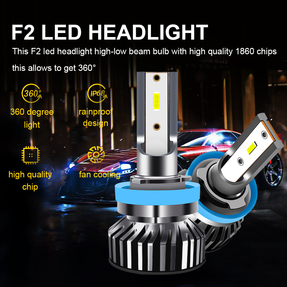 Carolyn High POWER F2 LED headlight H4 csp chip 26000lm 150w car led headbulb with Blast decoder canbus F2 low beam